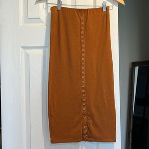 Snap down midi skirt